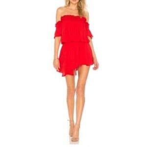 Amanda  Uprichard Ariella Mini Dress in Lipstick Red Size Small